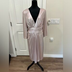 Vince Camuto pink metallic cocktail dress